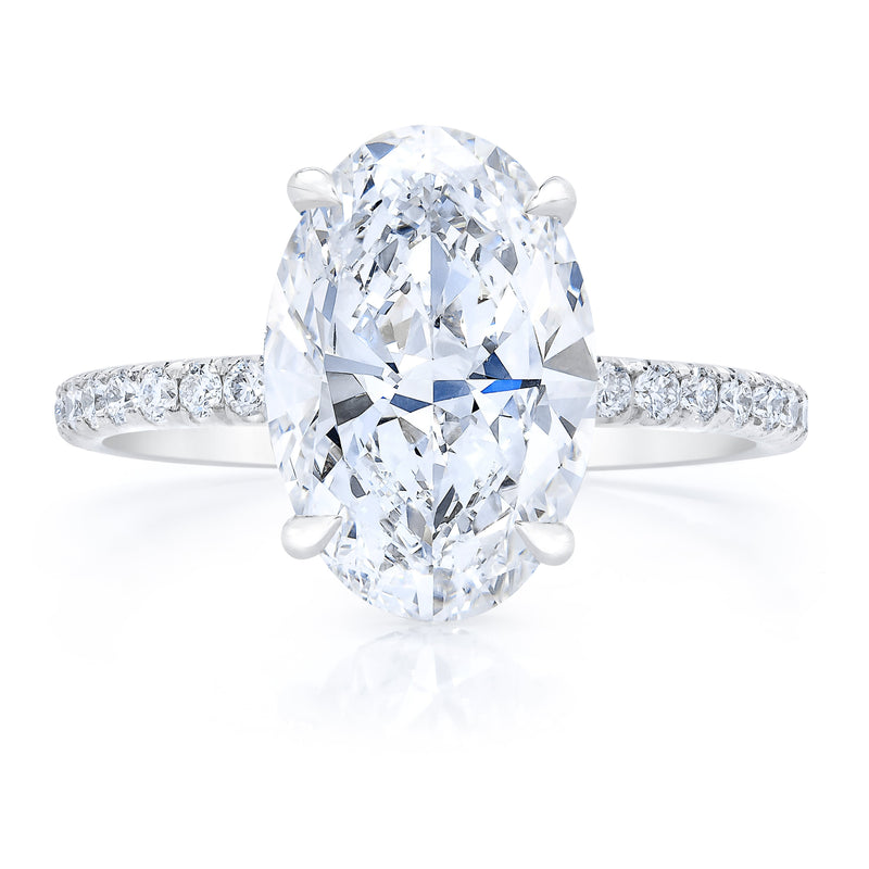 AAA GEMS Women 14k/18k Solid Gold Diamonds Ring Pave Setting 3ct Engagement Moissanite Ring with GRA