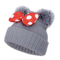 2020 Baby hat winter new born miki mouse  girls hat red color knitted high quality cute fashion sweety