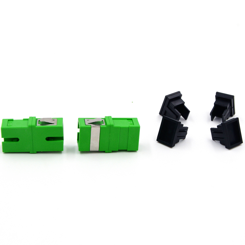 Green Simplex Single Mode Fiber Adapter LC UPC To SC APC