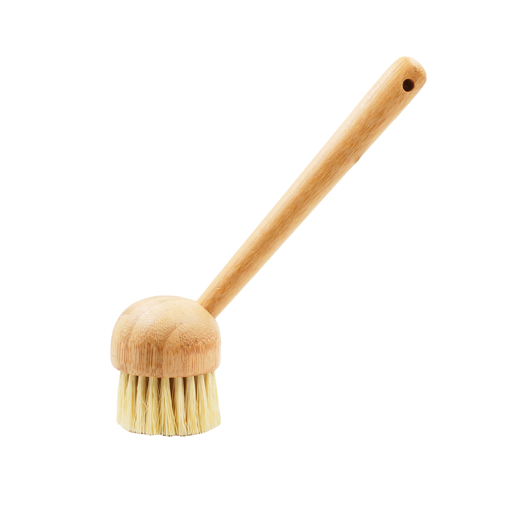 Customize Non-stick Pan Pot Brush Natural Bamboo Wooden Kitchen Washing Scrubber