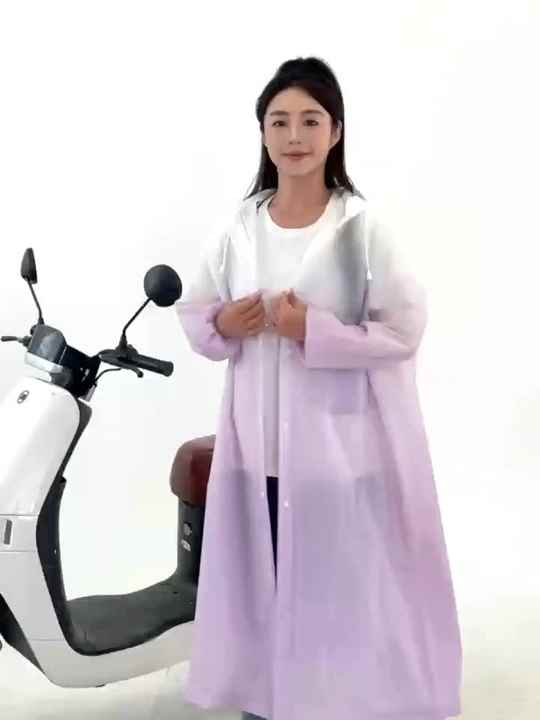 Men's Women's Reusable Single Motorcycle Raincoat Long Full Body Rainproof  Riding Special Electric Bike Waterproof EVA Logo Hood