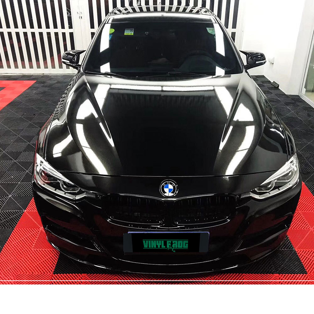 Free Shipping VINYLFROG Wholesale High Glossy Metallic Galaxy Black Color Electro Gloss Vinyl Car Wrap