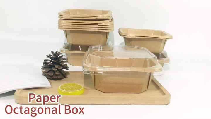 Disposable Kraft Paper Biodegradable 300ml Salad Rectangle Bowl New ...