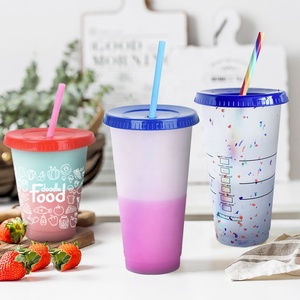2020ホット販売bpaフリーカスタムシルクスクリーンロゴコールドコーヒー色変更プラスチックカップ