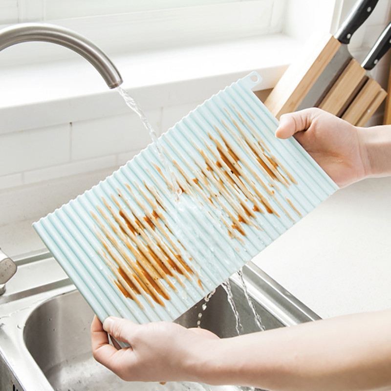 Eco-Friendly Foldable Heat Resistant Non-slip Easy Clean Dishwasher Safe Dish Drying Mat