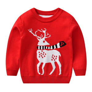 2020 Christmas Custom Jacquard Children Baby Boys Stylish Xmas Christmas Knitted Clothing Pullover Sweater
