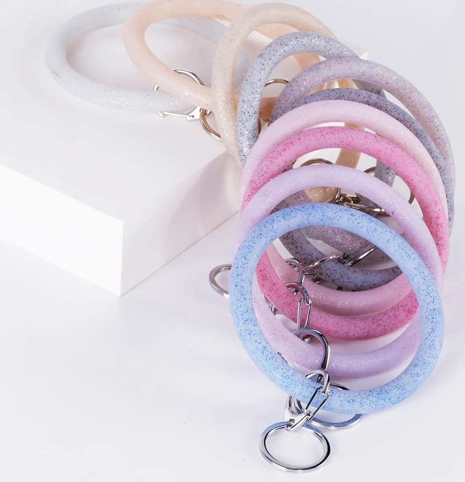 Оптовая продажа силиконовые брелок индивидуально индивидуальные Радуга браслеты для женщин