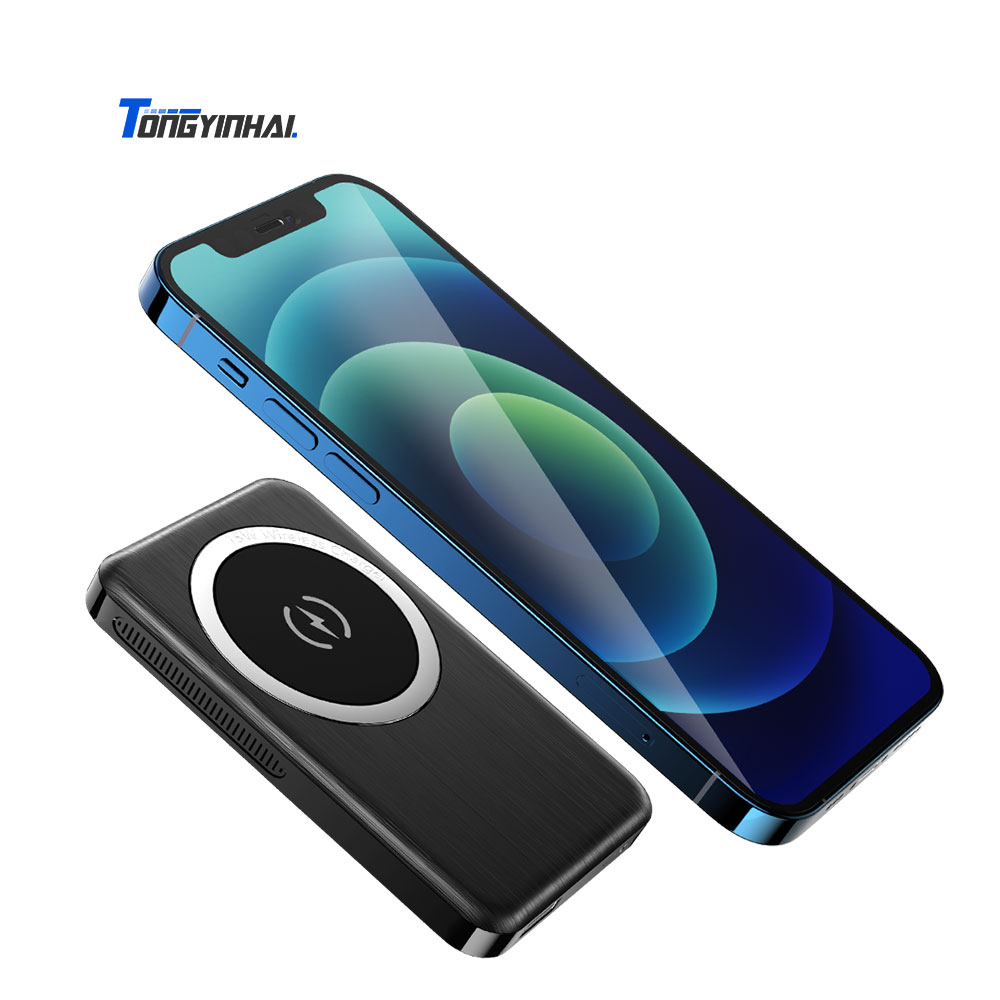 Tongyinhai manufacture design power banks mini magnetic qi wireless magnetic charger mobile power bank magsafe