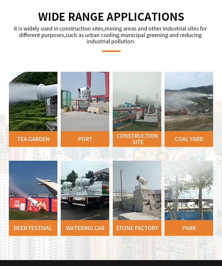 40M  fog cannon Genuine Long Range Dust Control General Demolition Work Mist Cannon