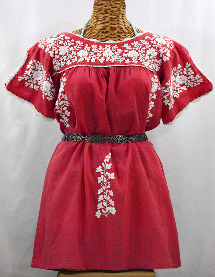 red and white mexican dress
