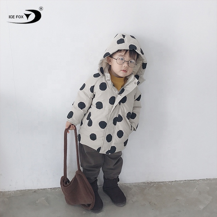 Модная зимняя теплая пуховая куртка из полиэстера с капюшоном для маленьких мальчиков, 2019