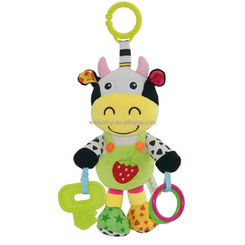 Оптовая продажа новорожденного кровать подвесные игрушки Плюшевые Корова Детские Музыкальный Мобильный для продажи