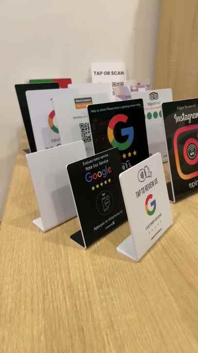 Custom NFC Business Google Review Stands With Qr Code Printing PVC NFC ...