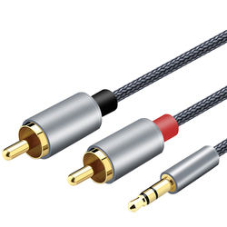 Hot Selling Riksoin 6 Feet 3.5mm Male to 2 RCA Male Adapter Cable for Home Theater, HDTV, Amplifiers, Speakers RCA Audio Cable