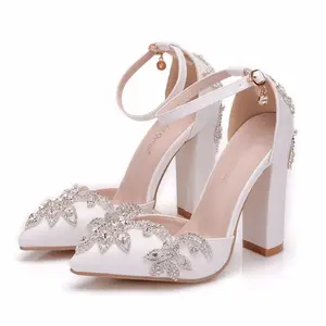 chunky heel bridal shoes