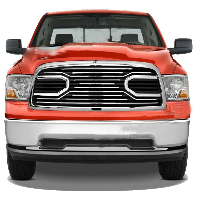 13-17 Dodge RAM 1500 Big Horn Gloss Black Packaged Grille+Shell Replacement Gril