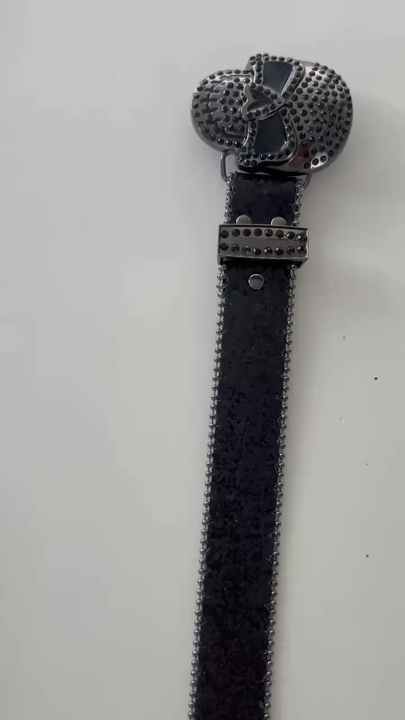 Leather Flat Buckle Bullet Alloy Metal End Western Cowgirl and