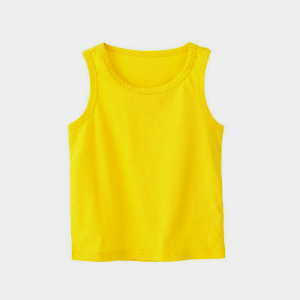 100% хлопок, однотонный топ на бретелях для мальчиков и девочек