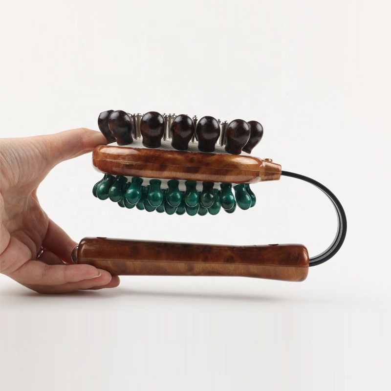 Роскошный ручной массажный молоток в форме листа банана, двухсторонний деревянный массажный молоток