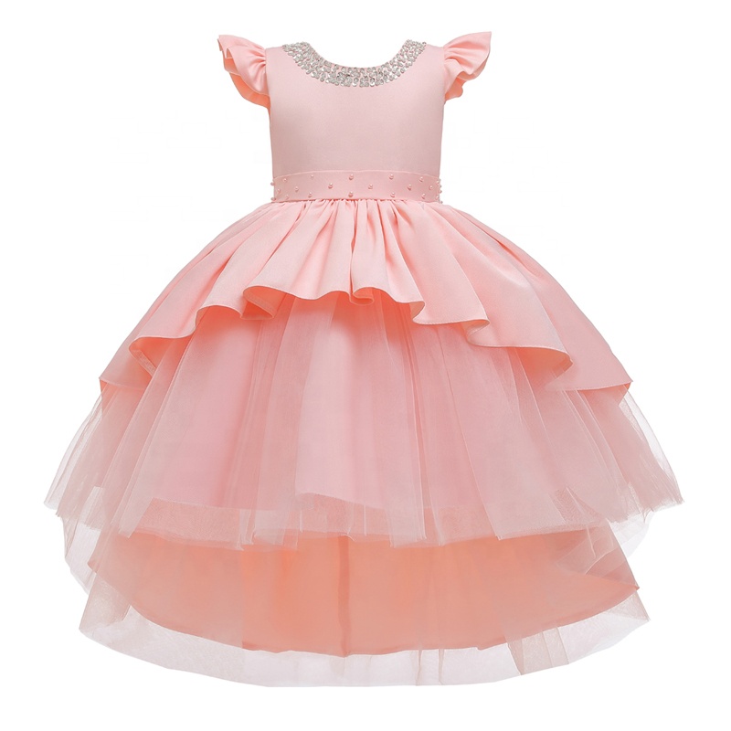 Платья для вечеринок A26, платье с цветочным кружевом для девочек, детское летнее платье с вышивкой и бантом