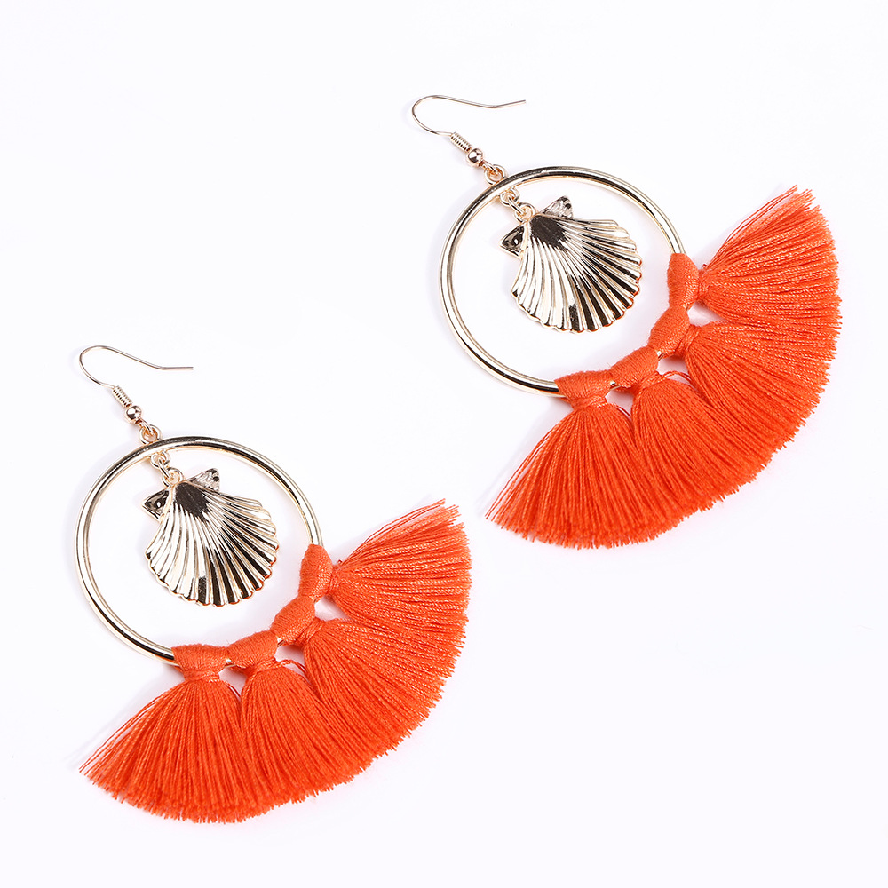 Jinxian Bohemian Vintage Bronze Chain Drop Earrings Studs Leaf Feather Tassels Hook Jewelry
