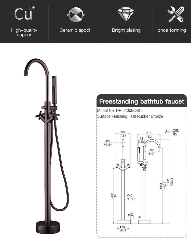 Grifos monomando montados en el piso, grifo para ducha independiente