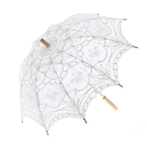 Ameliebridal Victorian Party Gifts Birthday Shower Handmade Wedding Decoration Bride Lace Umbrella Battenburg Lace Parasol