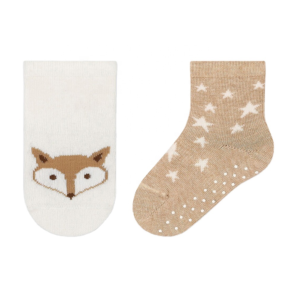 Модные милые носки в горошек с рисунком животных для новорожденных детей