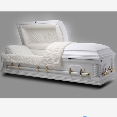 summerville 白色便宜木头棺材棺材殡葬用品