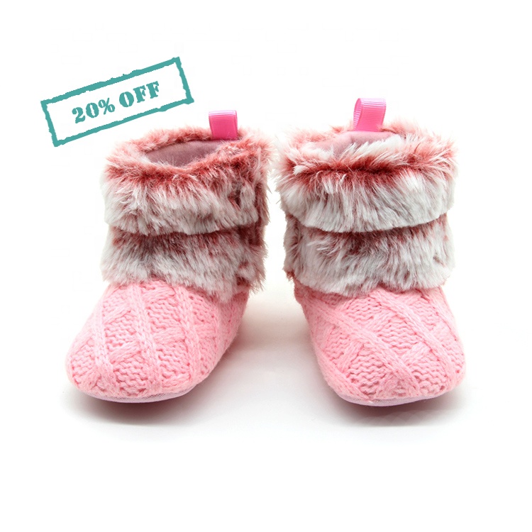 Новый дизайн, модные зимние теплые ботинки, детские розовые ботинки для новорожденных
