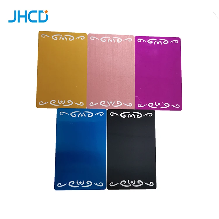 JHCD laser engraving test blank plate credit card size aluminum sheet