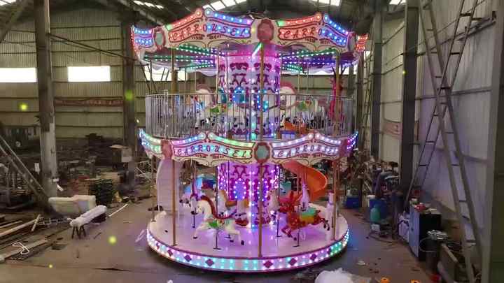 中国製二階建てメリーゴーランド、遊園地向け格安回転木馬販売中