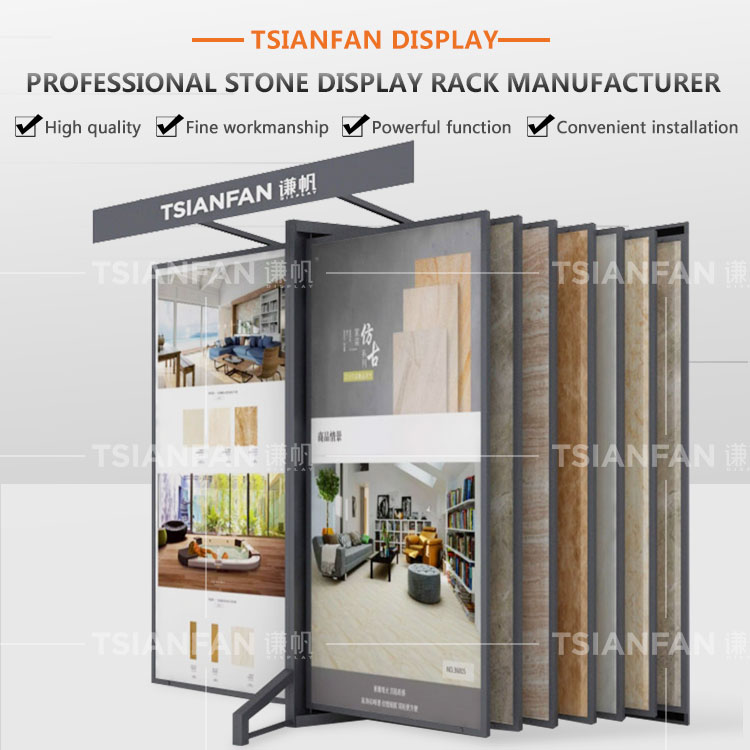 Floor Frame Mesh 2*2 Outdoor Sliding Cassette Tiletore Stand Tiletand Slide Metal Sliding Display Rack For Tile