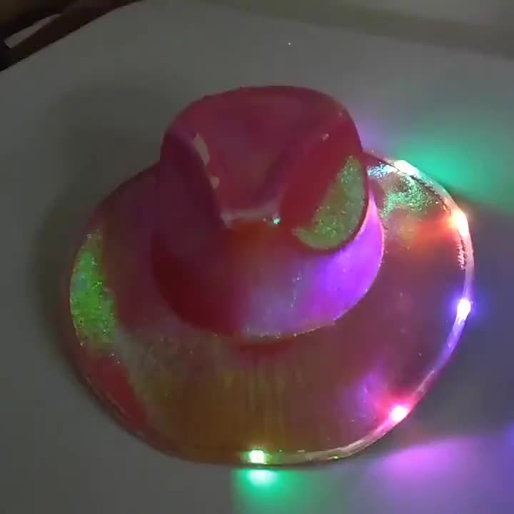 Holographic Space Cowgirl Hat With Rhinestone Tassel Cowboy Hat