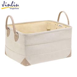Jinliu Cloth Storage Bins Cubes Baskets Containers with Handles for Home Closet