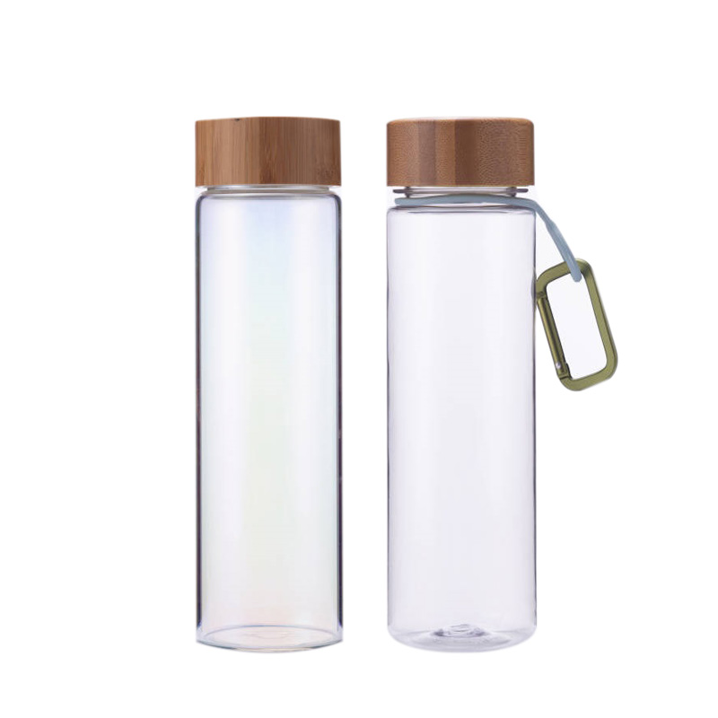 Экологичные пищевые пластиковые бутылки для воды из бамбукового стекла с бамбуковой крышкой на заказ