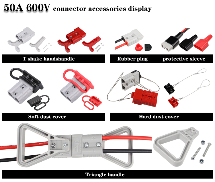Adaptador resistente & cabo atual alto 300MM da conexão de bateria 8AWG do conector 50A do conector 50A para o conector atual alto