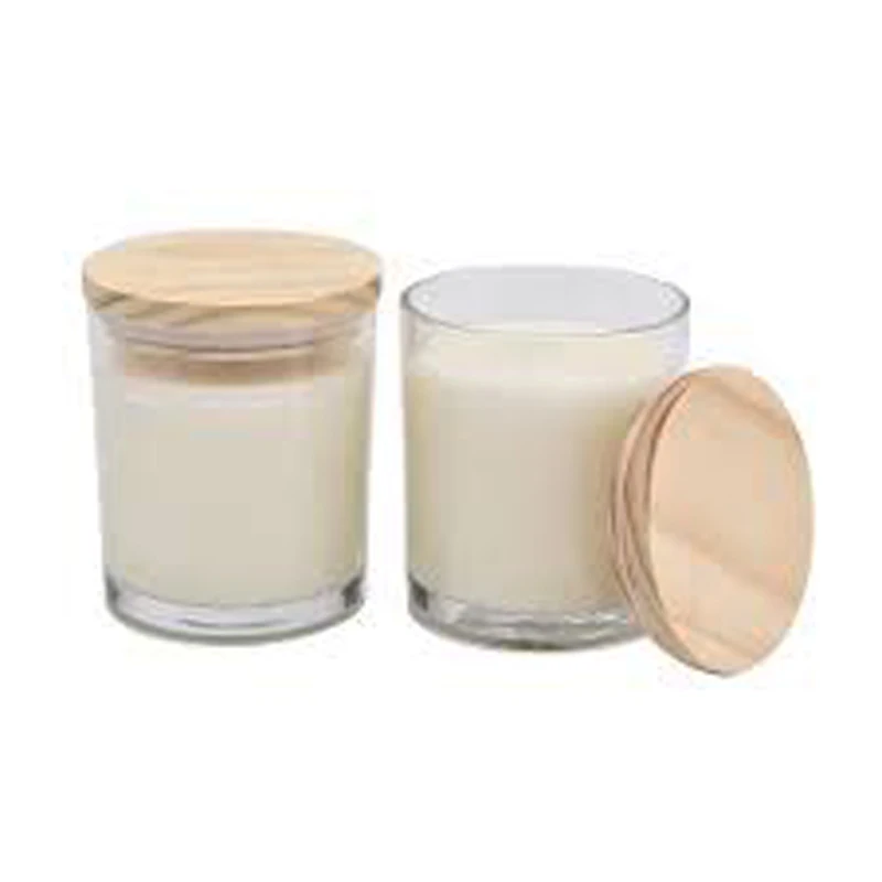Heat resistant glass jar Scented Candle clear candle holders with bamboo cork lid
