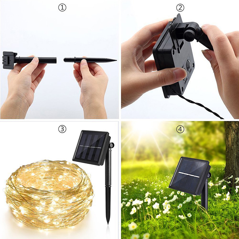10M 20M Solar LED String Light Outdoor Garden Decoration 100 LEDs 200 LEDs Fairy Light For Party Christmas Xmas Wedding Holiday