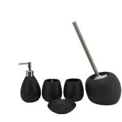 Ceramic Black Cleaning Toilet Brush With Holder