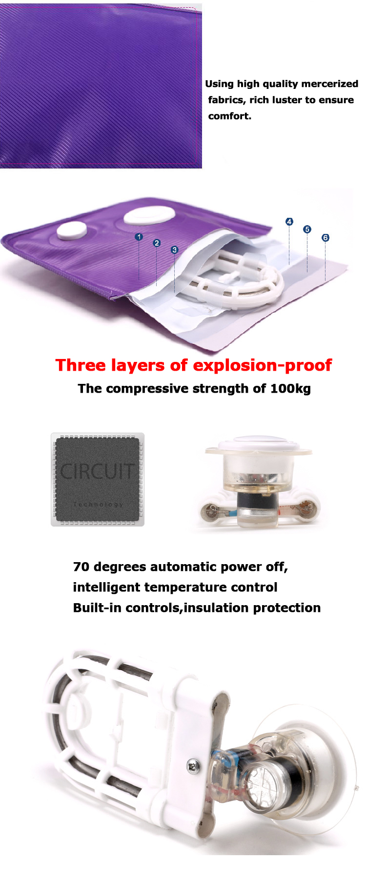 cheap protable explosion proof warm bag electric hot water bottle heat bag rechargeable