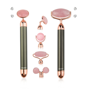 Freely Noise Rose Quartz Jade Electric Vibrating face Massager roller