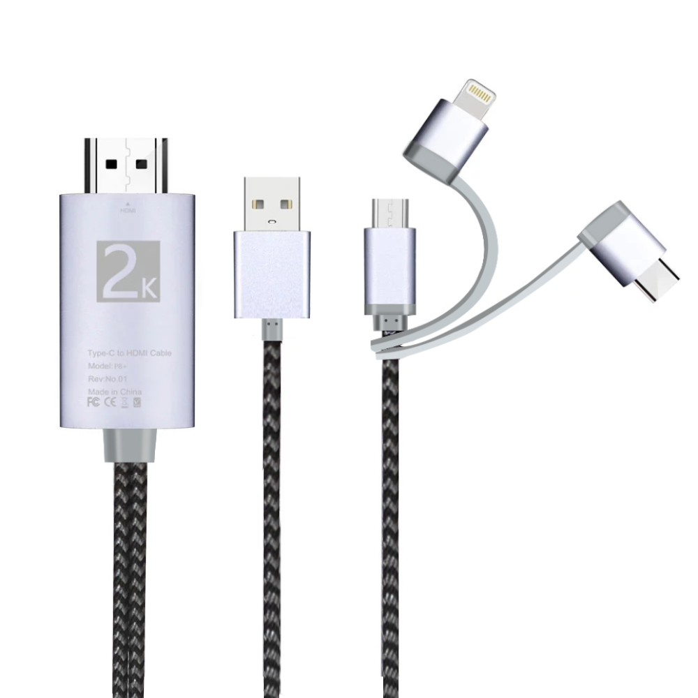 SIPU Лидер продаж 3 в 1 Bluetooth HDMI к кабелю типа C 2K 60 Гц HDTV адаптер для Lightning Type c Micro