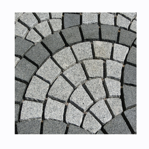 户外花园g654和g603扇形图案铺设地砖