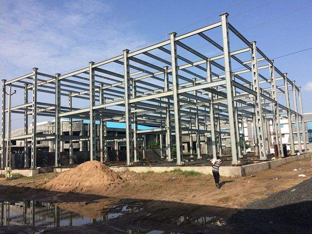 低成本钢结构框架商业办公楼,结构钢桁架预制施工图纸中国