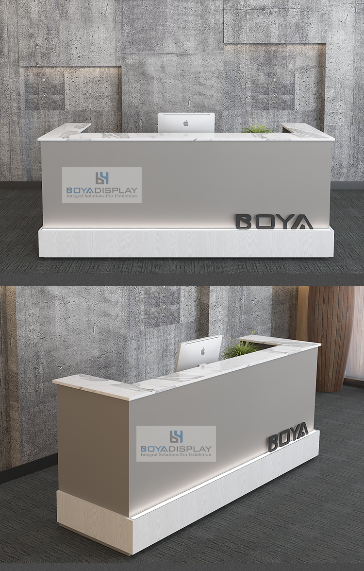 New design reception desk with led lighting salon reception table furniture