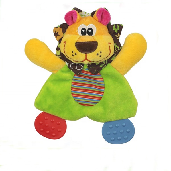 Детское плюшевое полотенце с изображением Льва, удобное полотенце с звуковой бумагой и прорезывателем