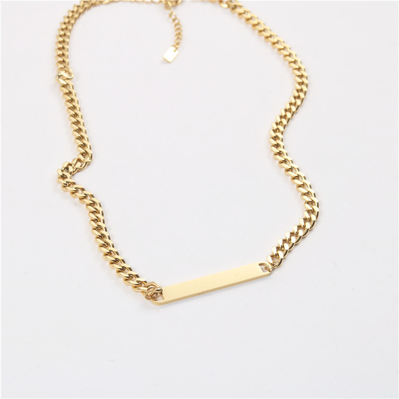 Панк большой огромный нержавеющая сталь тяжелые цепи плотная бар ожерелье для женщин