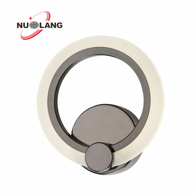 Акриловый светодиодный настенный светильник, черный, хромированный, с управлением через приложение Android