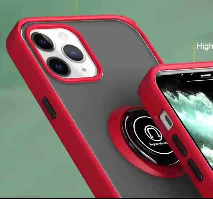 DESSEN Cover per ZTE Blade A52, Morbida in Silicone TPU Ultra Sottile, Custodia con Supporto per Anello Girevole, Antiurto Antiscivolo Bumper Case. Nero